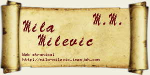 Mila Milević vizit kartica